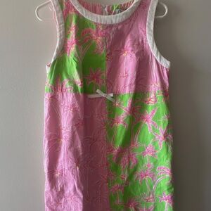 “Vintage” 70s Lilly Pulitzer Dress Women 10 Shift Patchwork Bow Palm Party Core